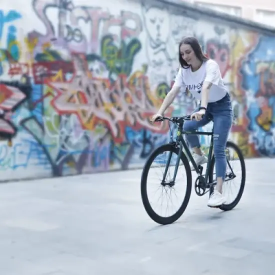 AVASTA BA9002WF-10 700C 58 Inch Single Speed Loop Fixed Gear Urban Commuter Fixie Bike with High-TEN Steel Frame for Adults 5' 11" to 6' 3", Green image {3}