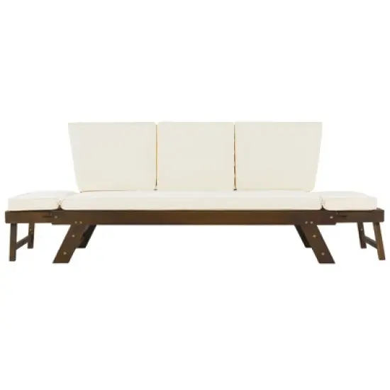 Outdoor Patio Solid Wood Daybed Sofa with Adjustable Armrests image {8}