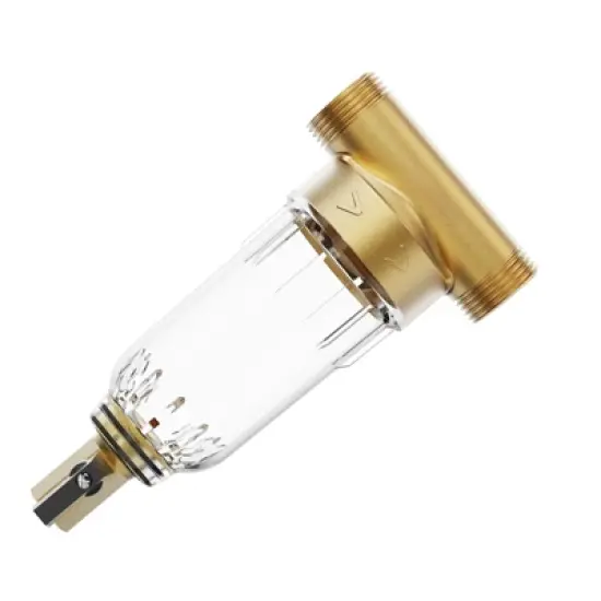 VEVOR Spin Down Filter, 40 Micron Whole House Sediment Filter for Well Water, 3/4" FNPT + 1" MNPT, 4 T/H High Flow Rate, Brass&Transparent image {8}