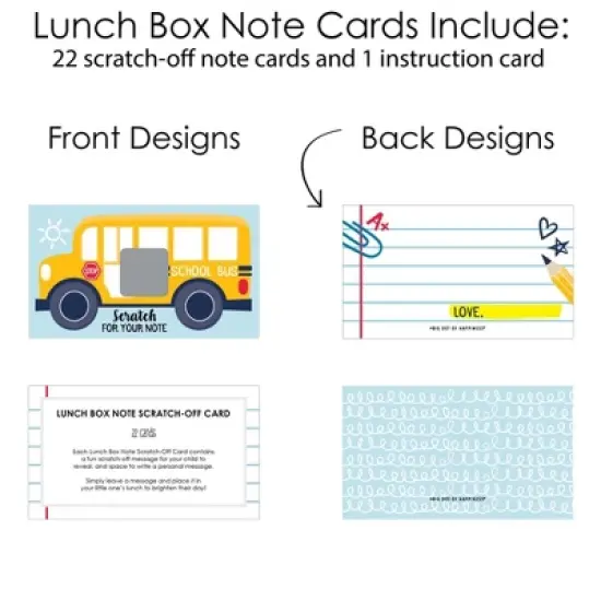 Big Dot of Happiness Back to School - First Day of School Kids Lunch Box Notes - Scratch Off Cards - 22 Count image {3}