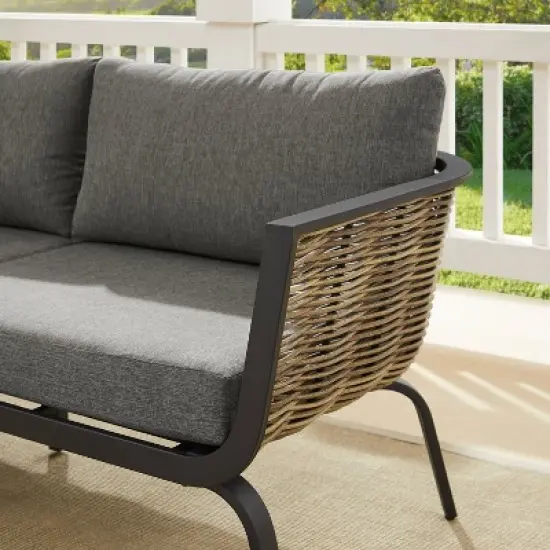 Ashby Loveseat - Gray/Black/Natural - Linon image {10}