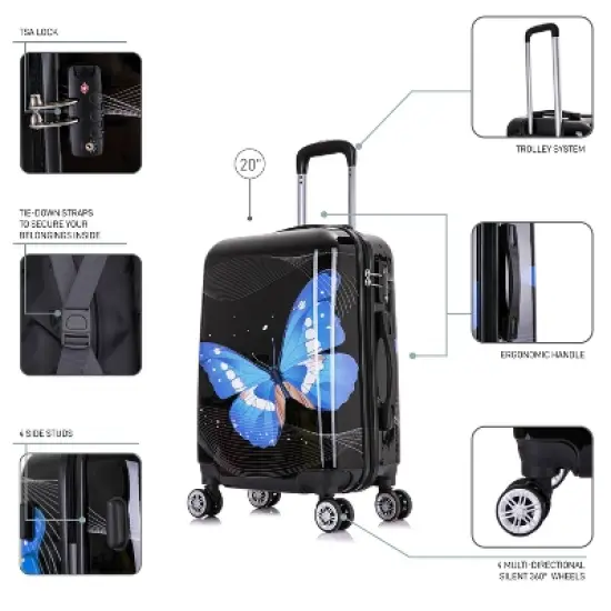 InUSA Carry On Lightweight Hardside Spinner Suitcase image {2}