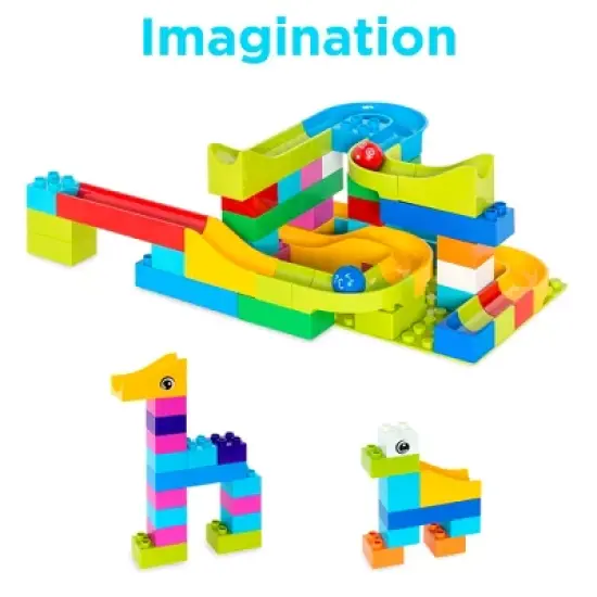 Best Choice Products 97-Piece Marble Maze Run Racetrack Puzzle Construction Game Set STEM Toy w/ 4 Balls image {2}
