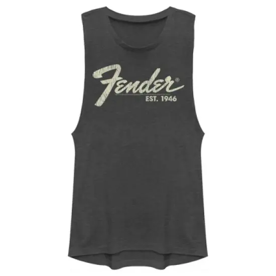 Junior's Fender Distressed Logo Festival Muscle Tee image {3}