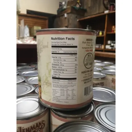 Lehman's All Natural Canned Meat, USA Made Ready to Eat for Everyday, Camping or Emergencies, 28 oz Cans, Case of 12 image {3}
