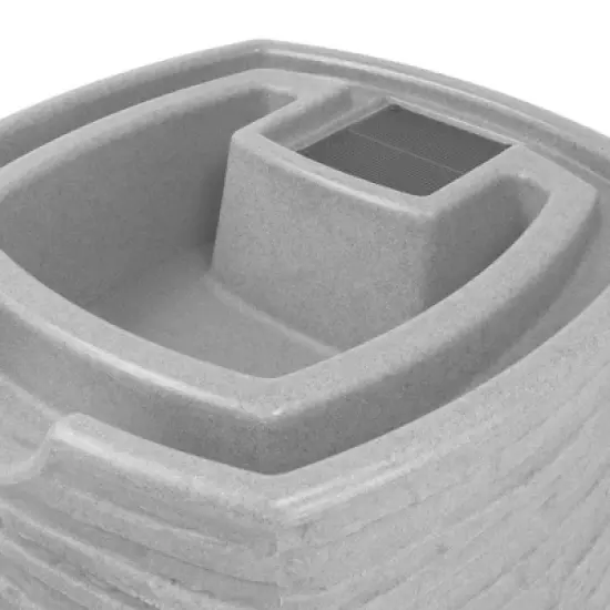 Good Ideas Impressions Riverwalk 50 Gallon Faux Slate Surface Dual Spigot Rain Barrel with 2 Brass Spigots and Screen, Light Granite (3 Pack) image {5}