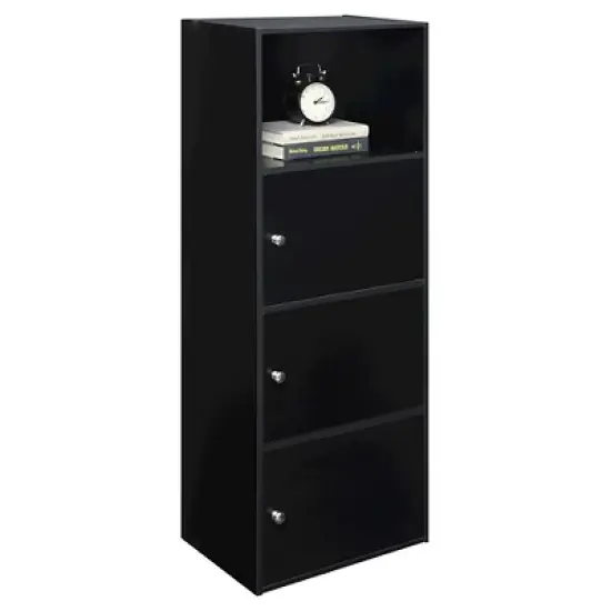 3 Door Cabinet Black - Breighton Home image {1}