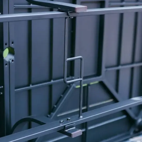 7pc Outdoor Dining Set with Padded Swivel Chairs & Metal Rectangle Table with Umbrella Hole - Gray - Captiva Hole image {8}