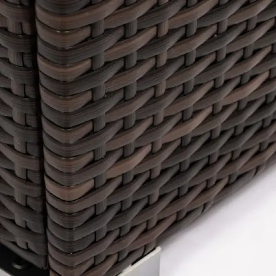 Christopher Knight Home Enid 40,000 BTU 21.7&rdquo; Square Propane PE Wicker and Steel Fire Pit Table with Rain Cover image {6}