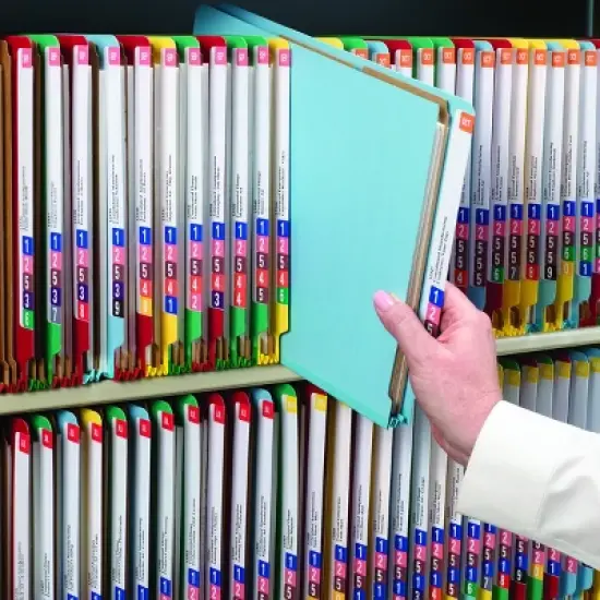 Smead End Tab Pressboard Classification File Folder with SafeSHIELD  Fasteners, 2 Dividers, Legal, Blue (29781) image {7}