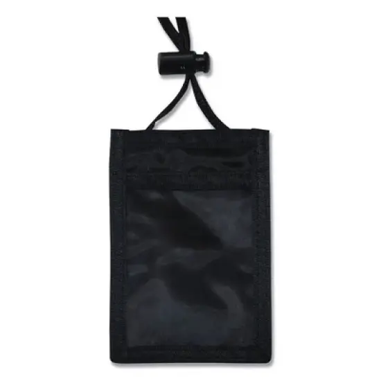 Advantus ID Badge Holders with Convention Neck Pouch, Vertical, Black/Clear 3.25" x 5" Holder, 2.38" x 3.5" Insert, 48" Cord, 12/Pack image {3}