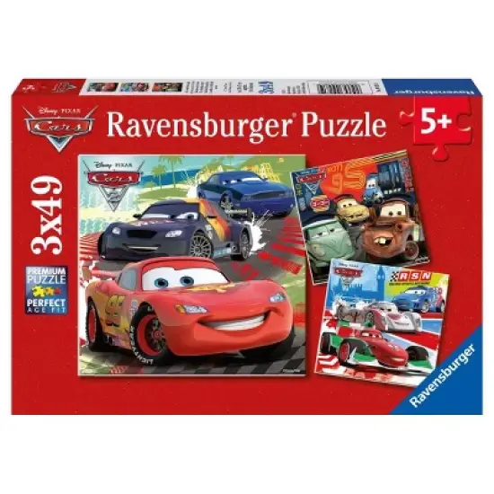 Ravensburger Disney Cars: Worldwide Racing Fun 3x49pc Jigsaw Puzzle Set, Creative Thinking Kids' Paperboard Set image {2}
