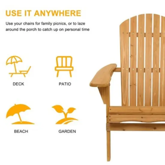 Karl Home Patio Folding Wooden Adirondack Chair image {4}