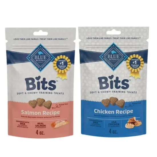 Blue Buffalo Bits Soft Dog Treats Variety Pack, 4oz each (Salmon and Chicken) image {3}
