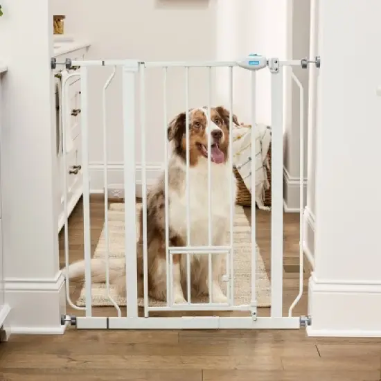 Carlson Tall Gate with Door for Dog Crate - White image {5}