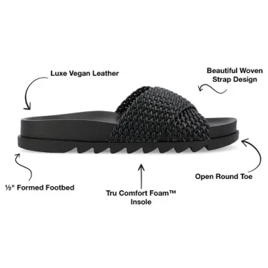 Journee Collection Womens Gretie Flatform Treaded Slide Sandal image {7}