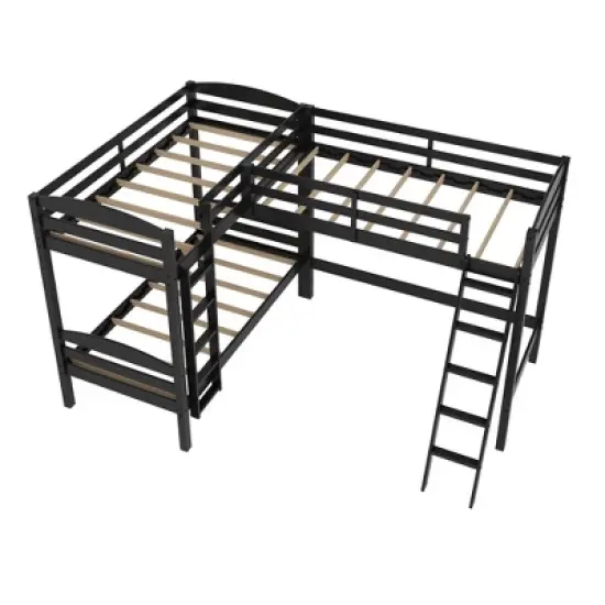 Twin Veronica Triple Wood Bunk Bed - Room & Joy image {7}