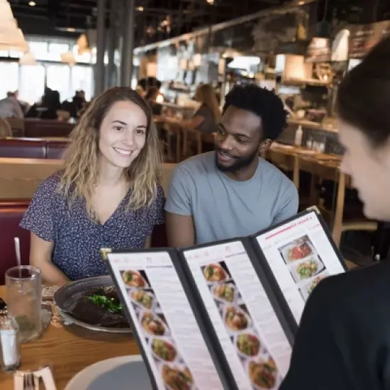 WeChef 30 Pcs 4.25 x 14" Restaurant Menu Covers 3 Page 6 View Trifold Menu Holders for Wine List Drink Bar Cafe Hotel image {7}