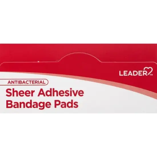 Leader All One Size Antibacterial Sheer Adhesive Bandage Pads 10 ea image {6}