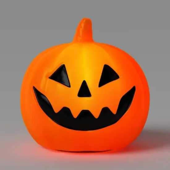 8" Lit Pumpkin Blow Mold Halloween Decorative Prop - Hyde and EEK! Boutique&trade; image {4}