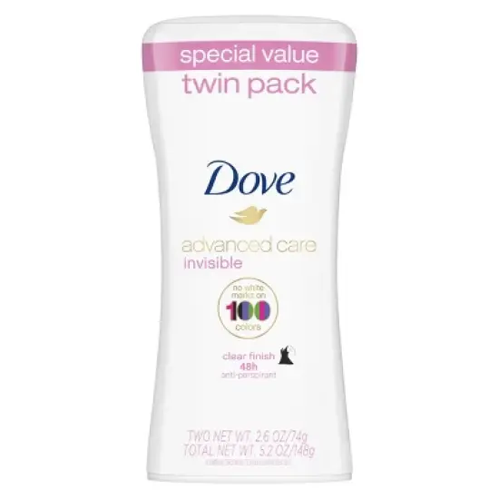 Dove Beauty Advanced Care Invisible Antiperspirant & Deodorant Clear Finish Twin - 2.6oz/2pk image {1}