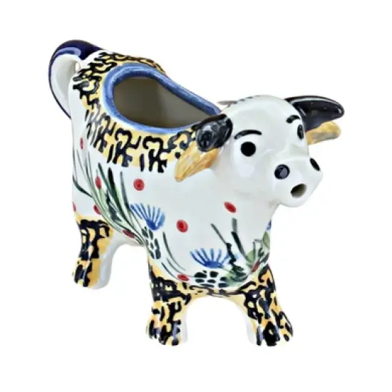 Blue Rose Polish Pottery 413 Wiza Cow creamer image {5}