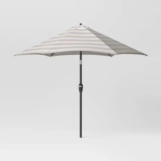 9' Round Cabana Stripe Outdoor Patio Market Umbrella with Black Pole - Threshold&trade; image {10}