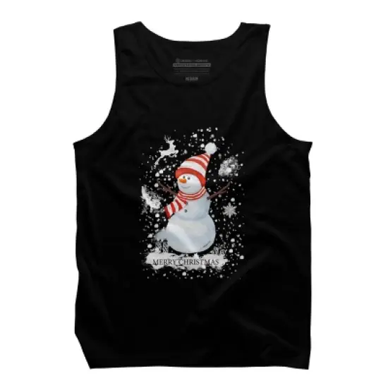 Men's Design By Humans Christmas snowman By werant Tank Top image {5}