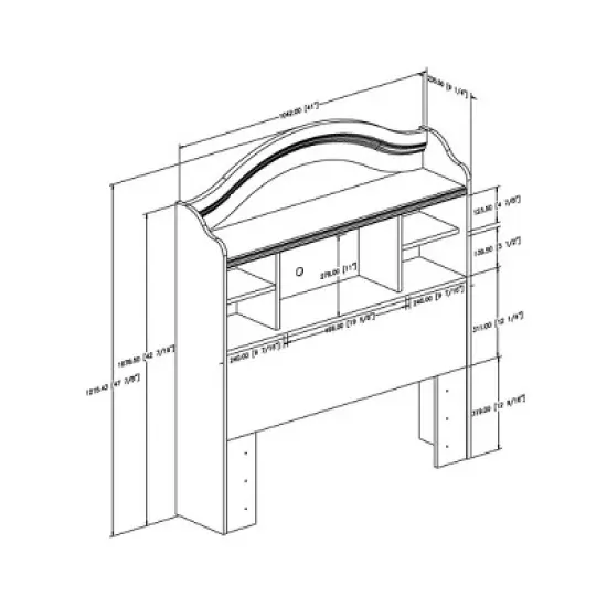 Twin Savannah Bookcase Headboard   Pure White  - South Shore image {4}
