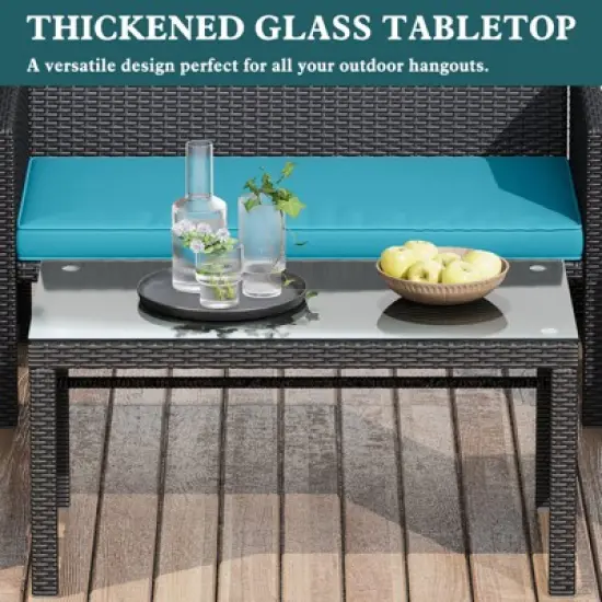 EROMMY 4 PCS Outdoor Seating Group with Cushions for 4 Person image {3}