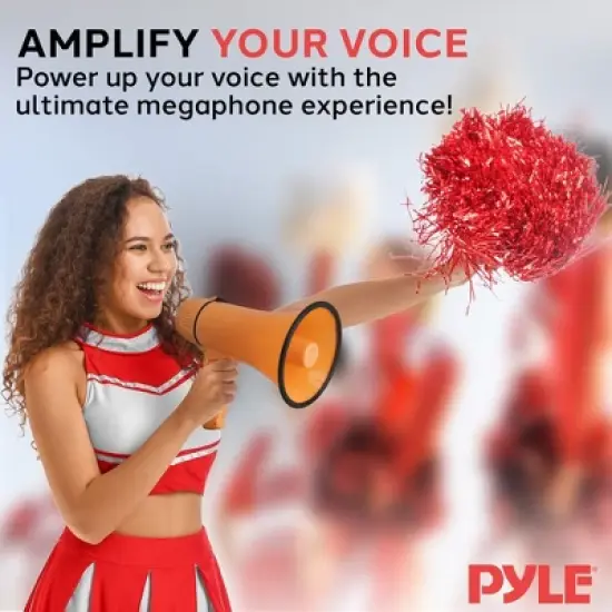 Pyle 20W Lightweight Bullhorn Megaphone, PMPRA213OR - MP3 Input, Siren, MIC/TALK (Orange) image {6}