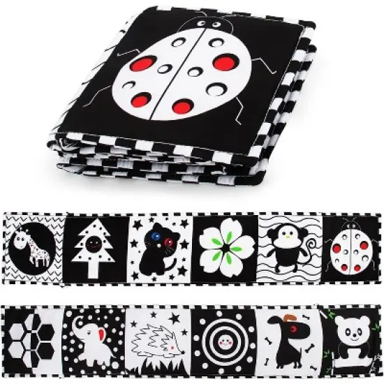 Black and White Baby Toys, Tummy Time High Contrast Newborn Toys 0-3 Months, Visual Stimulation Montessori Sensory Toy image {5}