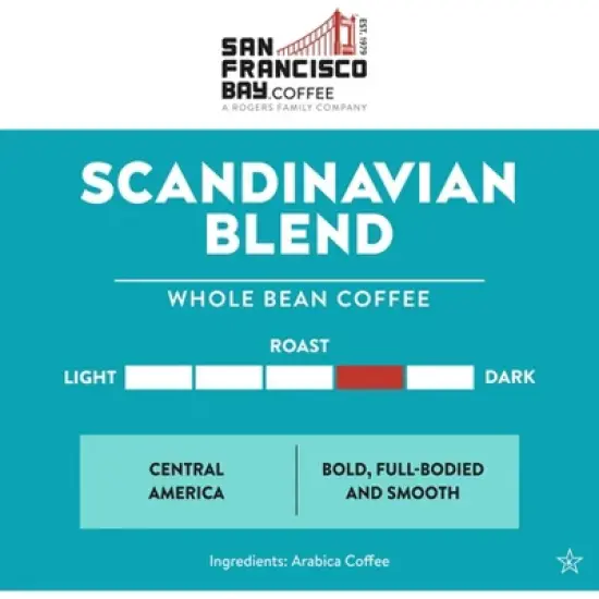 San Francisco Bay Coffee, Scandinavian Blend, 2lb (32oz) Whole Bean Coffee image {2}