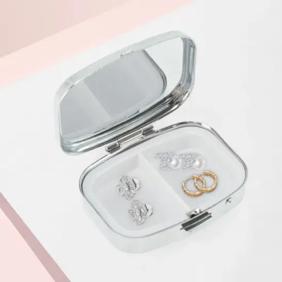 Unique Bargains 2 Compartments Square Pill Case 1 Pc image {5}