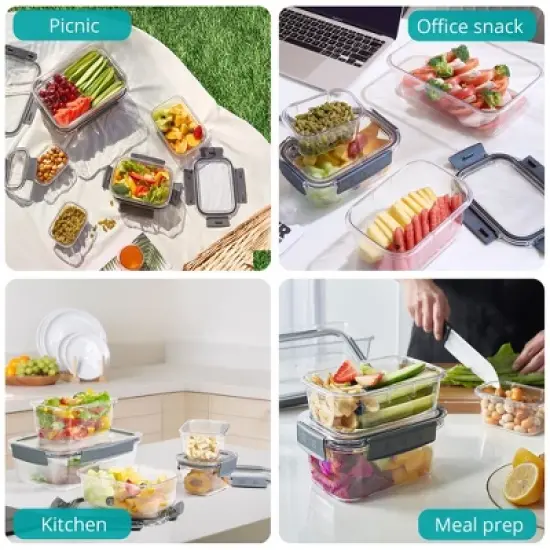 Sorbus 16Pc Airtight Clear Plastic Food Storage Containers with Lids - BPA Free, Keeps Food Fresh, Leak Proof, Store leftover, Meal Prep image {4}