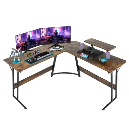 BestMassage 50 Inch L-Shaped Gaming Desk Computer Desk Office Desk with Large Monitor Stand Corner PC Gaming Desk for Home Office image {8}