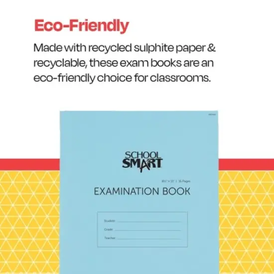 School Smart Examination Blue Book with 16 Pages, 8-1/2 x 11 Inches, Pack of 50 Books image {4}