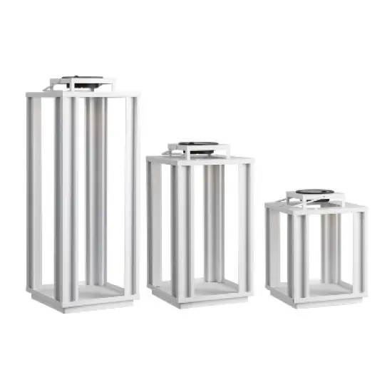 JONATHAN Y Leland Modern Industrial Integrated Indoor/Outdoor LED Solar Powered Lanterns image {8}