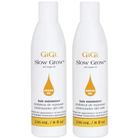 GiGi Slow Grow Hair Inhibitor Lotion with Argan Oil (PACK OF 2) Hair Regrowth Minimizer, Men and Women, 8 oz image {5}