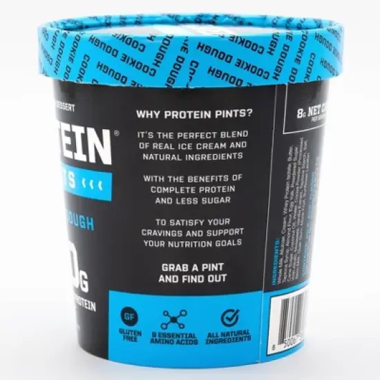 Protein Pints Cookie Dough Frozen High Protein Ice Cream - 16oz image {1}