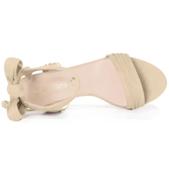 Allegra K Women's Open Toe Ankle Tie Back Chunky Heel Sandals image {3}