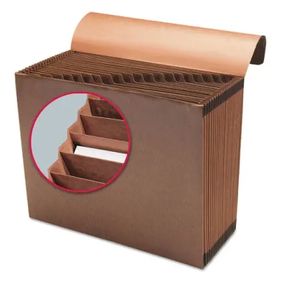 Smead TUFF Expanding Wallet, 21 Sections, Elastic Cord Closure, 1/21-Cut Tabs, Letter Size, Redrope image {2}