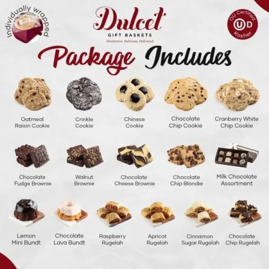Get Well Soon Gift Baskets, Rugelah, Brownies, and Cookies Gift Baskets Gourmet Food Gift Baskets for Women, Daughter, and Mom by Dulcet Gift Baskets image {4}