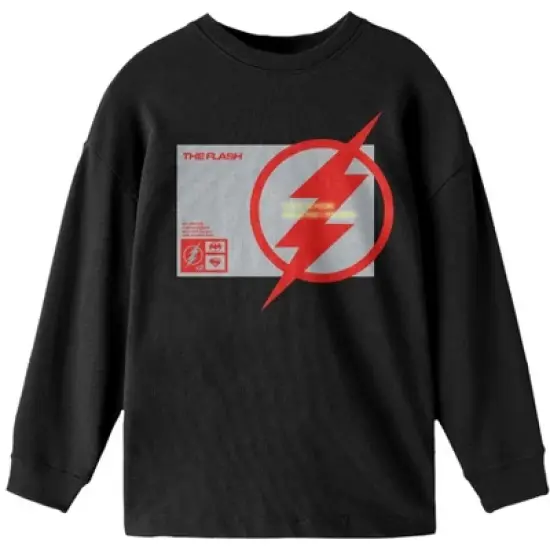 Flash Saving The Future And The Past Youth Black Long Sleeve Shirt image {1}