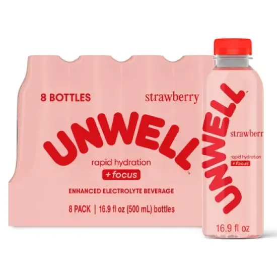 Unwell Hydrate+Focus Multipack Strawberry Sports Drink - 8pk/16.9 fl oz Bottles image {6}