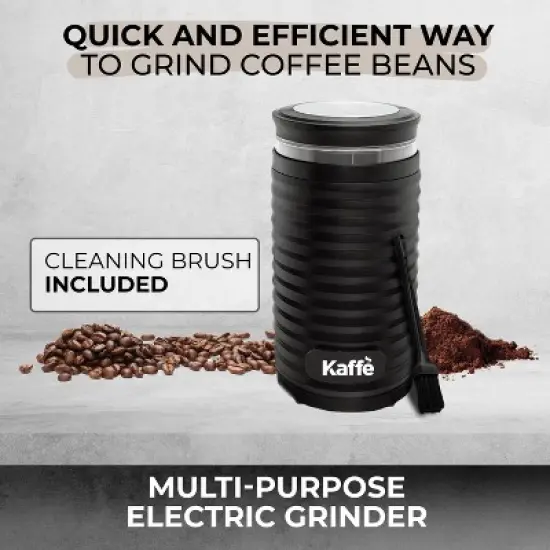 Electric Coffee Blade Grinder - Black (Cleaning Brush Included) NEW ROUND MODEL!: Kaffe, Medium to Extra Fine Grind, 3 Cup Capacity image {3}