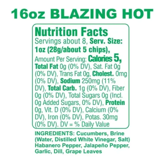 Grillo's Pickles Blazing Hot Dill Chips - 16 fl oz image {5}