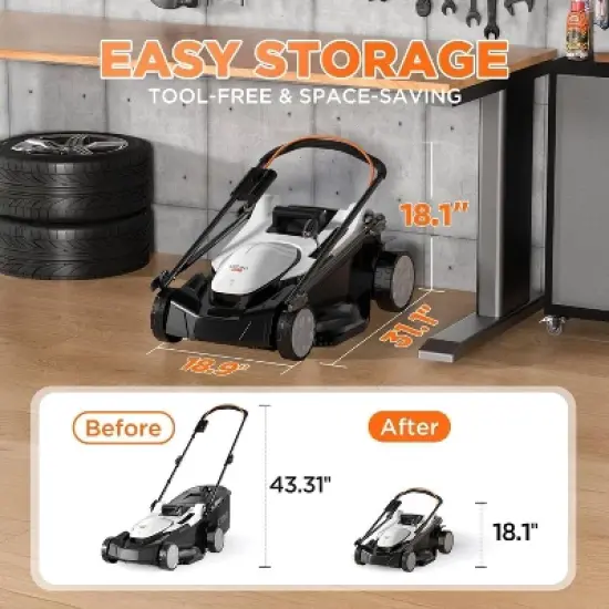 Litheli 18" 40V Battery Walk-Behind Self-Propelled Brushless Lawn Mower image {5}