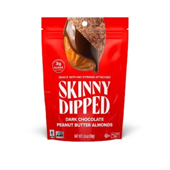 SkinnyDipped Candy Dark Chocolate Peanut Butter Almonds - 3.5oz image {6}