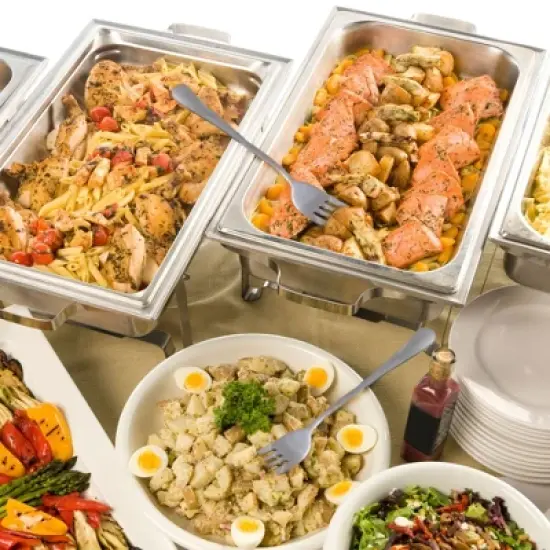 Cornucopia Brands Serving Utensils Set; Buffet & Banquet Classic Stainless Steel Serving Spoons/Forks image {7}